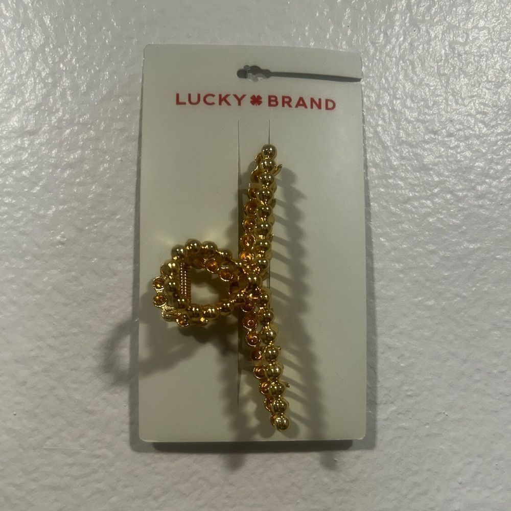 Lucky Brand Gold Beaded Claw Clip NWT
